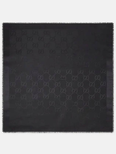 GG Jacquard Silk Wool Scarf Black - GUCCI - BALAAN 2