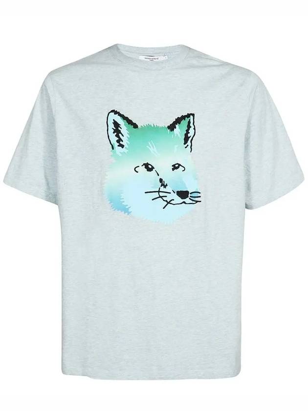 Vibrant Fox Head Easy Short Sleeve T-Shirt Blue Haze Melange - MAISON KITSUNE - BALAAN 3