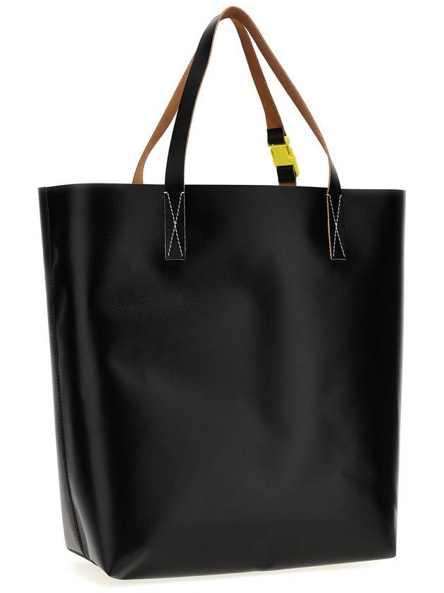 Logo Shopper Tote Bag Black White - MARNI - BALAAN 3