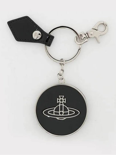 ORB Logo Patterned Leather Key Holder Black - VIVIENNE WESTWOOD - BALAAN 2