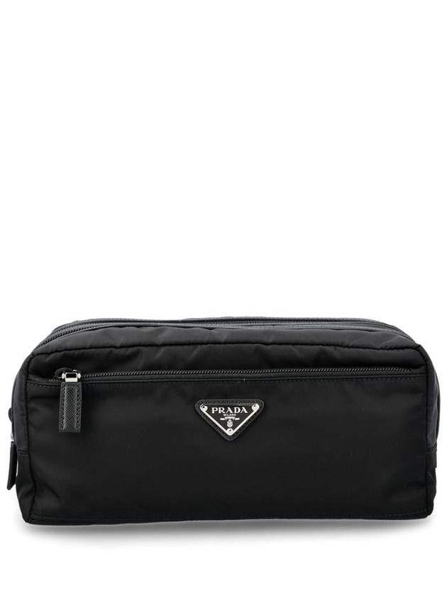 Triangle Logo Re-Nylon Pouch Bag Black - PRADA - BALAAN 2