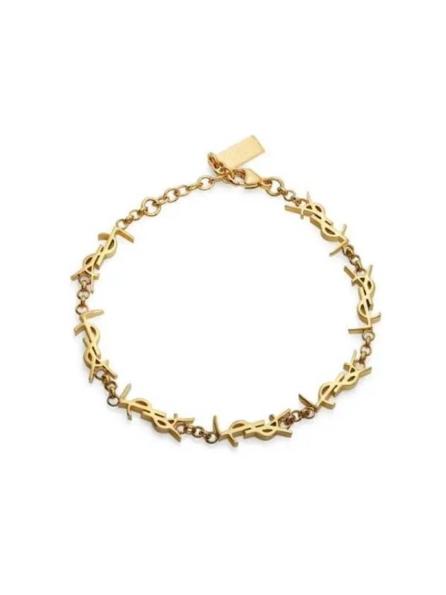 Cassandre Logo Chain Bracelet Gold - SAINT LAURENT - BALAAN 3