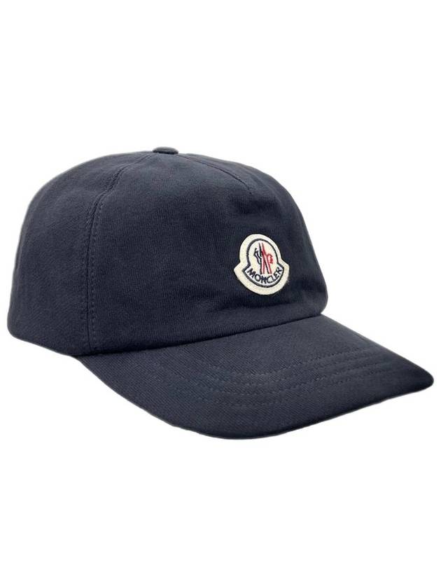 Fleece Logo Patch Cotton Baseball Ball Cap Navy - MONCLER - BALAAN 3