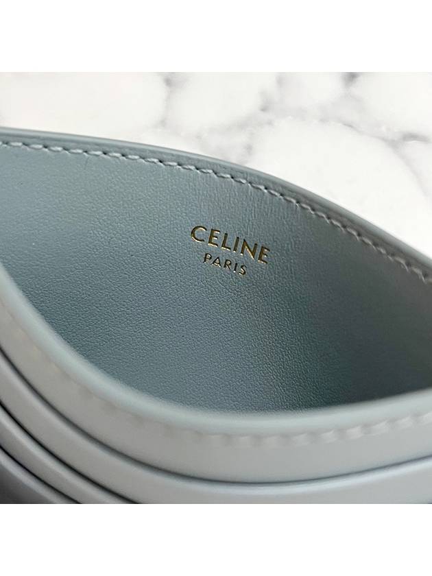 Triomphe Shiny Calfskin Card Holder Ice Blue - CELINE - BALAAN 10