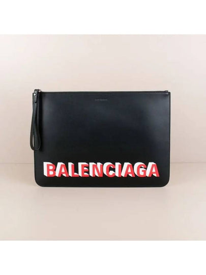 Logo Strap Clutch Bag Black - BALENCIAGA - BALAAN 2