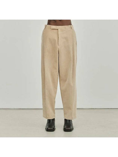 Corduroy one-tuck wide pants beige - NOIRER - BALAAN 1