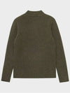 Camel Ribbed Mockneck Knit Top Khaki - NOIRER - BALAAN 4