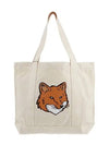 Fox Head Print Tote Bag Ecru - MAISON KITSUNE - BALAAN 6