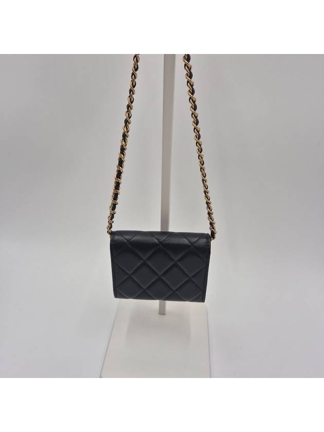 CC Logo Gold Chain Mini Cross Bag Black - CHANEL - BALAAN 10