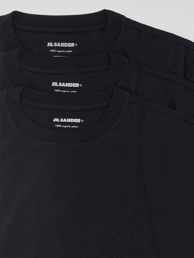 Logo Patch Cotton Short Sleeve T-Shirt 3 Pack Black - JIL SANDER - BALAAN 3