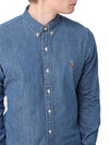 Pony Logo Denim Slim Fit Long Sleeve Shirt Blue - POLO RALPH LAUREN - BALAAN 4