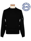 Lens Wappen Wool Knit Top Black - CP COMPANY - BALAAN 3