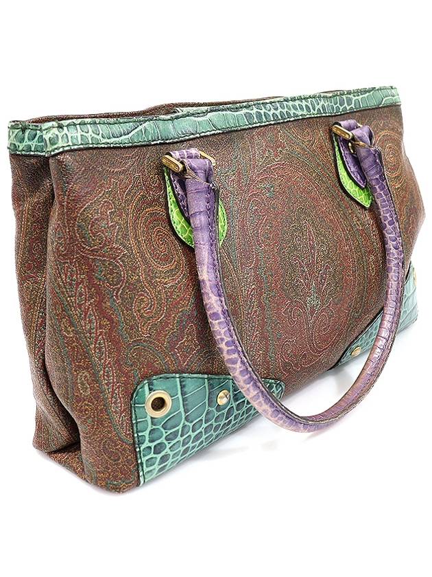 16492 2874 Paisley Canvas Multi Crocodile Pattern Tote Bag - ETRO - BALAAN 2