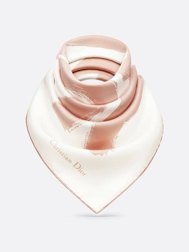 Miss Dior Graffiti 70 Square Silk Twill Scarf Rose White - DIOR - BALAAN 3