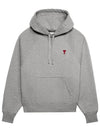 Small Heart Logo Hoodie Heather Ash Grey - AMI - BALAAN 2