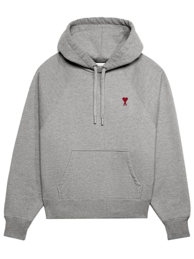 Small Heart Logo Hoodie Heather Ash Grey - AMI - BALAAN 2