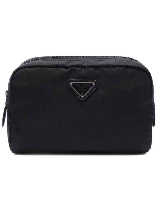 Nylon Cosmetics Mini Pouch Bag Black - PRADA - BALAAN 3