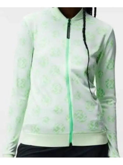 Sports Sphere Dot Jacquard Mid Layer Zip-Up Jacket Green White - J.LINDEBERG - BALAAN 2