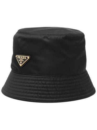 Re-Nylon Triangle Logo Bucket Hat Black - PRADA - BALAAN 2