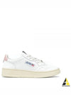 Medalist Pink Tab Leather Low Top Sneakers White - AUTRY - BALAAN 2