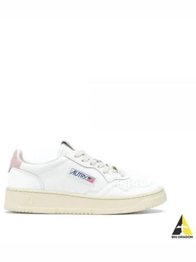 Medalist Pink Tab Leather Low Top Sneakers White - AUTRY - BALAAN 2