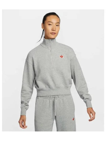 Phoenix Fleece Half Zip Sweatshirt Grey - NIKE - BALAAN 2