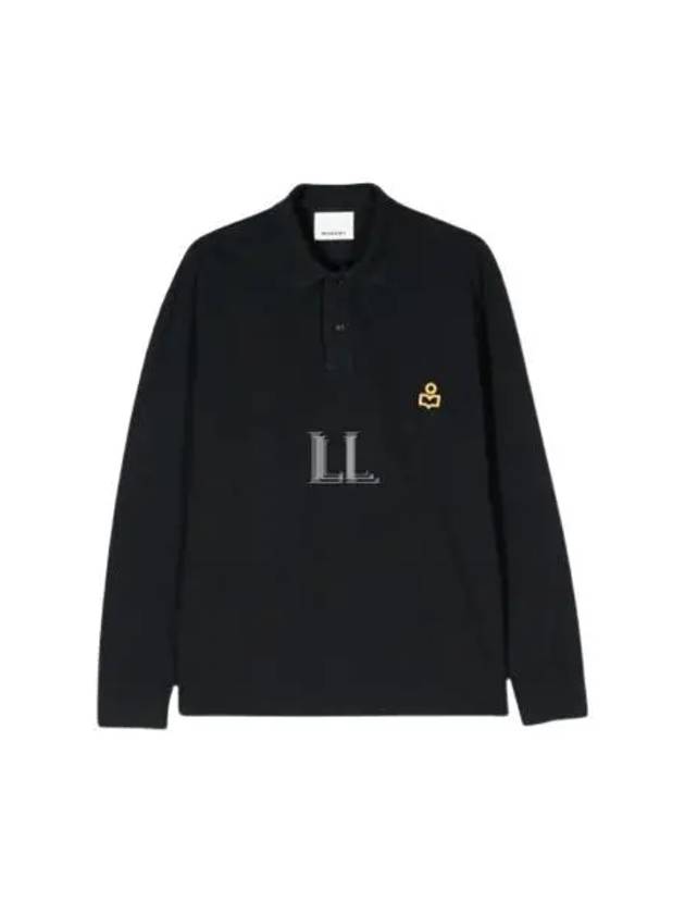 Anafikolo Embroidery Logo Long Sleeve Polo Shirt Black - ISABEL MARANT - BALAAN 2