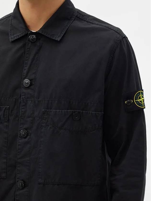 Men's Wappen Two Pocket Overfit Long Sleeve Shirt Black - STONE ISLAND - BALAAN 6