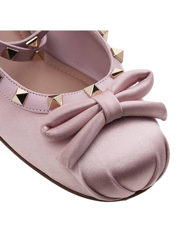 Rockstud Satin Ballerina Pink - VALENTINO - BALAAN 10