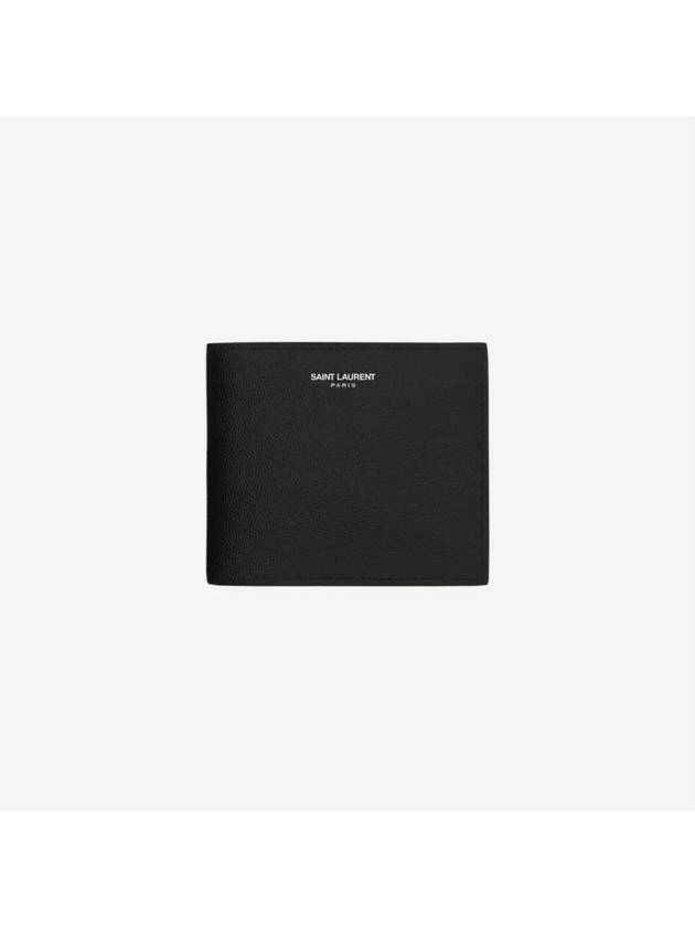 Logo East West Half Wallet Black - SAINT LAURENT - BALAAN 5