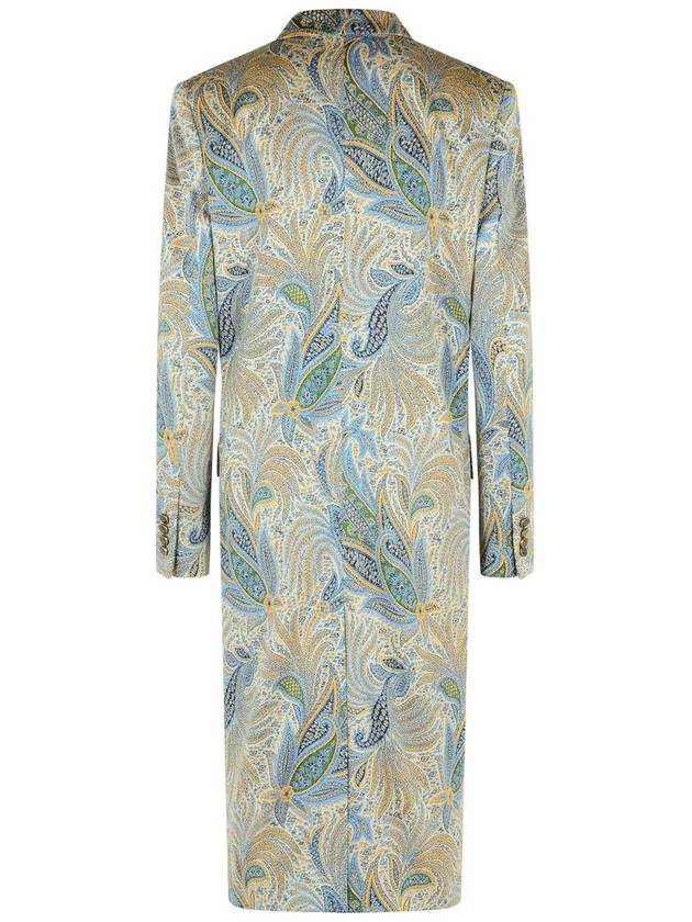 Etro Light Blue Polyester Blend Coat - ETRO - BALAAN 3