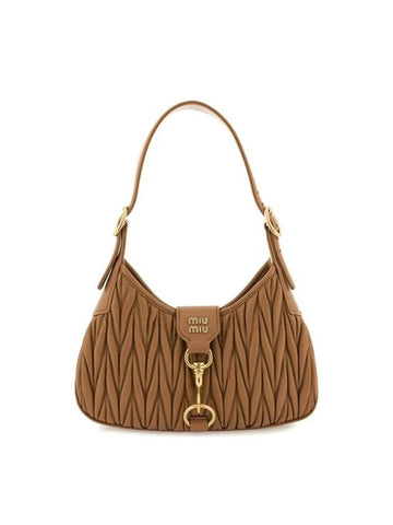 Materase Nappa Leather Hook Shoulder Bag Brown - MIU MIU - BALAAN 1