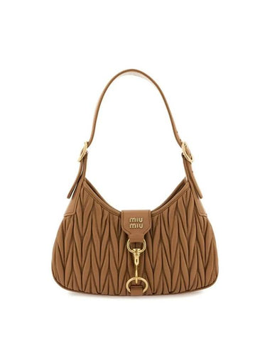 Materase Nappa Leather Hook Shoulder Bag Brown - MIU MIU - BALAAN 1