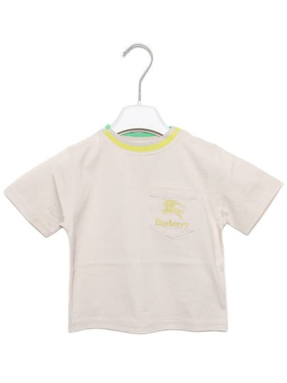 Kids Embroidery Logo Pocket Short Sleeve T-Shirt Cream - BURBERRY - BALAAN 2