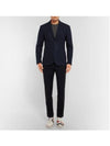 Men's Unstitched Boy Wool Blazer Jacket Navy - THOM BROWNE - BALAAN.