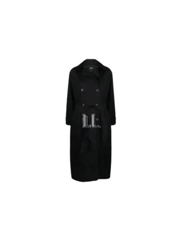 Double Brested Twill Cotton Trench Coat Black - A.P.C. - BALAAN 2