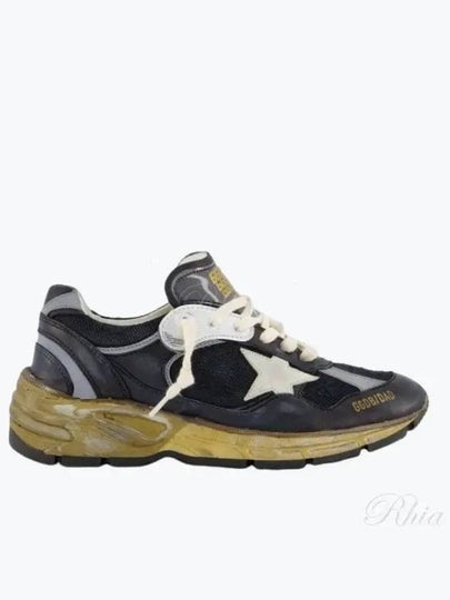 Dad-Star Mesh Nappa Leather Low Top Sneakers Black Ice Grey - GOLDEN GOOSE - BALAAN 2