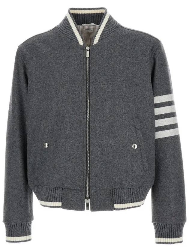 4 Bar Stripe Bomber Jacket Grey - THOM BROWNE - BALAAN 2