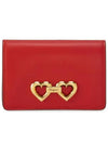 Heart Leather Card Wallet Lipstick Red - SALVATORE FERRAGAMO - BALAAN 2