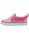 Kids Checkerboard Slip Ons Pink - VANS - BALAAN 1