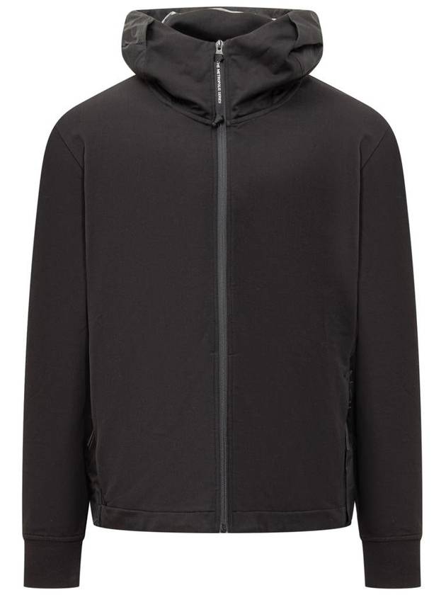 Metropolis Series Stretch Fleece Mixed Hooded Jacket Black - CP COMPANY - BALAAN 2