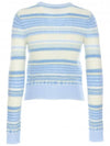 Striped Soft Wool Cardigan Light Blue - GANNI - BALAAN 3