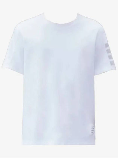 4-Bar Striped Cotton Short Sleeve T-Shirt White - THOM BROWNE - BALAAN 2