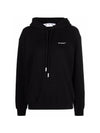 diagonal logo print hooded top black - OFF WHITE - BALAAN.