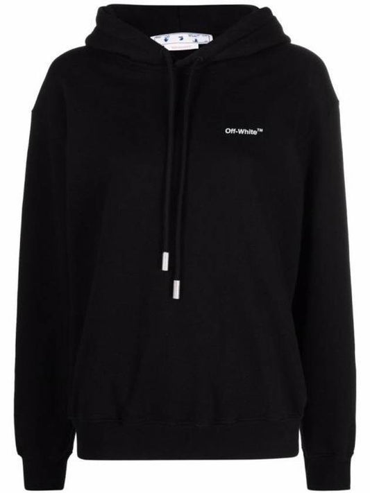 diagonal logo print hooded top black - OFF WHITE - BALAAN.