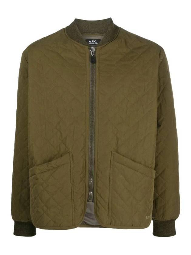 Men's Arcade Quilted Bomber Jacket Military Khaki - A.P.C. - BALAAN 1