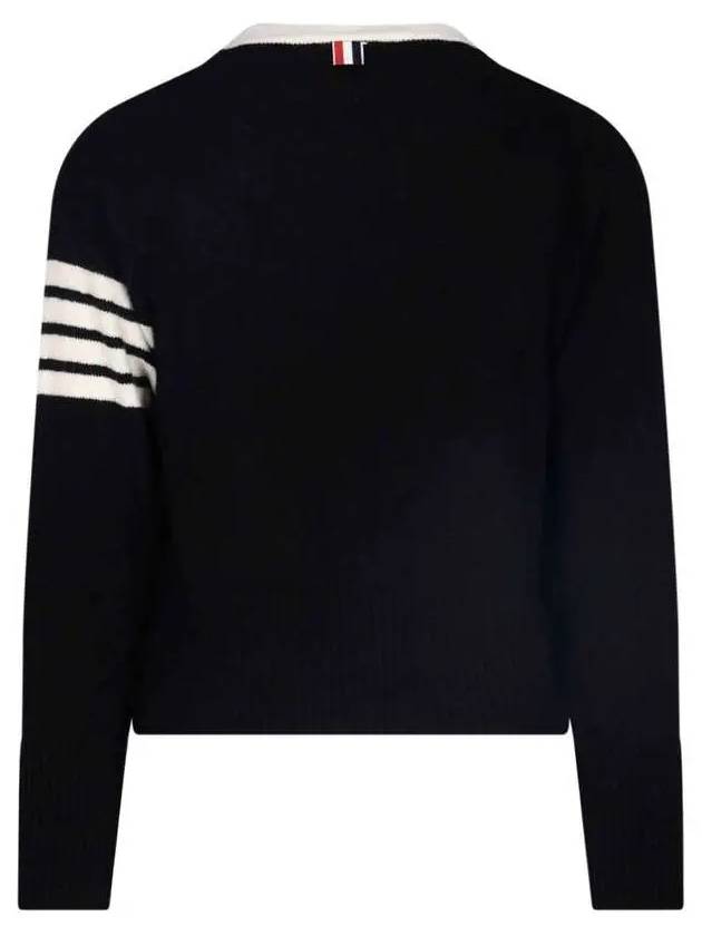 4S Wool Cardigan Black - THOM BROWNE - BALAAN 4