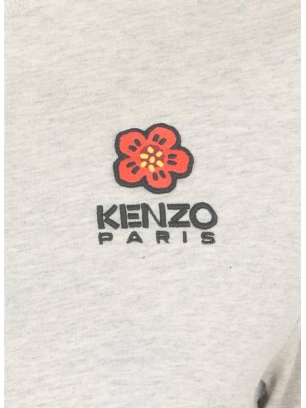 Boke Flower Logo Embroidery Short Sleeve T Shirt Pale Grey - KENZO - BALAAN 6