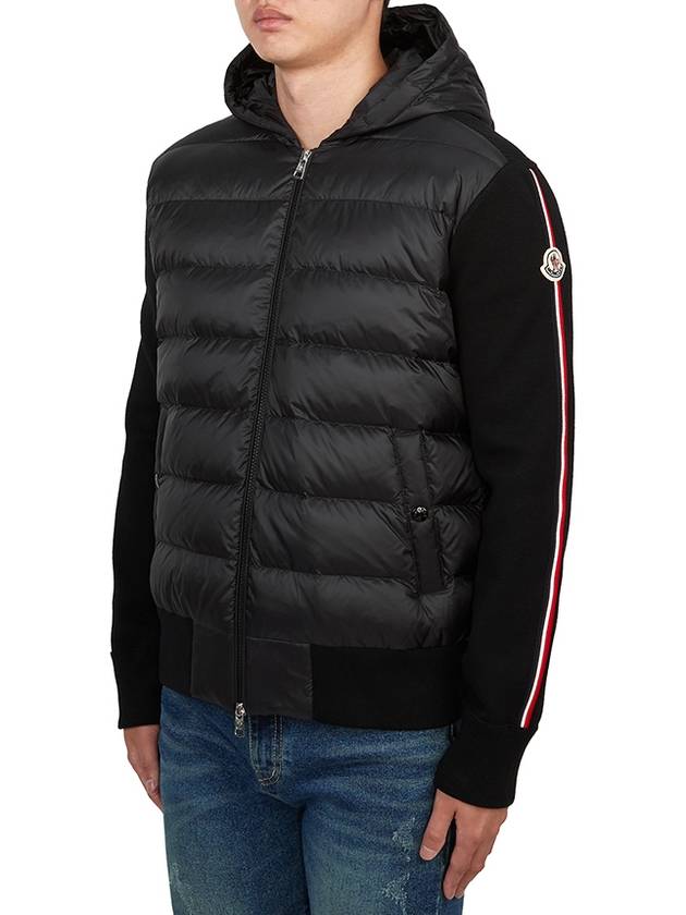 Quilted Wool Cardigan Black - MONCLER - BALAAN 4