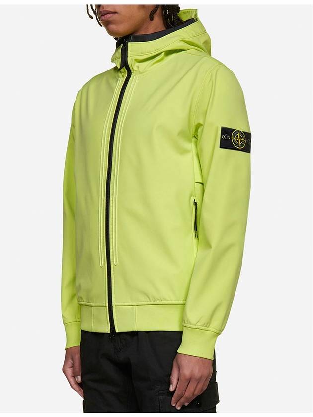 Wappen Patch Soft Shell Hooded Jacket Lemon - STONE ISLAND - BALAAN 5